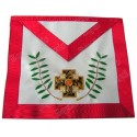 Mandil masónico de cuero – REAA – 18° grado – Caballero Rosa-Cruz – Croix potencée et feuilles d'acacia