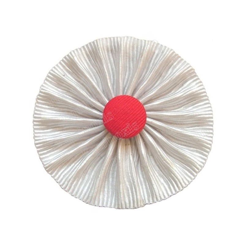 Cocarde blanche avec bouton rouge
