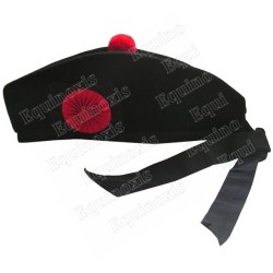 Sombrero masónico – Glengarry negro con escarapela roja – Talla 57