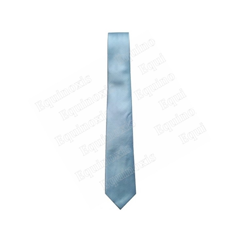 Cravate microfibres – Bleue à fines rayures blanches