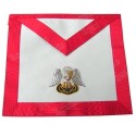 Tablier maçonnique en faux cuir – REAA – 18° grado – Caballero Rosa-Cruz – Pelícano