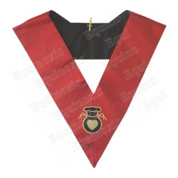 Collar masónico muaré – REAA – Oficial del 18° grado – Chevalier Elémosinaire – Bordado a máquina