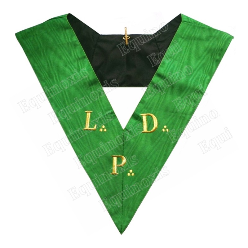 Collar masónico muaré – Chapitre Français – 3° Orden – L. D. P.